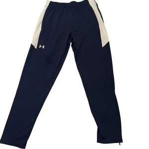 Under Armour Track Pants Women Small Navy Blue Loose Fit 1326775 Athletic